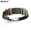 High quality metal clasp silicone bracelet